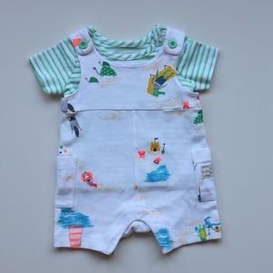 2 piece summer romper gender neutral 0-3